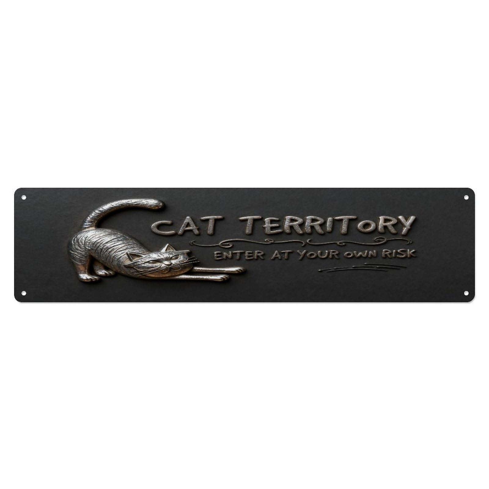 Cat Territory Warning Sign Metal Tin Sign Plaque