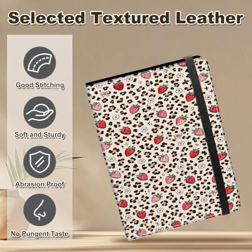 Image of Photo Album 4x6 120 Photos with Strong Elastic Band, Strawberry Leopard | Large Capacity Premium Leather Picture Album, Portable Wallet Albums Photo Book for Family Anniversaries Wedding Baby