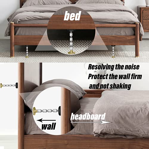 Bedexut 4 Pack Of 16 Screws Bed Frame Anti-Shake Tool, Adjustable Threaded Headboard Stoppers Fixer, Bedside Antishake Telescopic Support Stabilizer For Room Wall, Beds, Cabinets, Sofas. (27-138Mm) #TOP2
