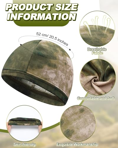 Image of 9 Pcs Cooling Skull Cap Camo Liner Sweat Wicking Lightweight Cycling Cap Running Hat for Men Women