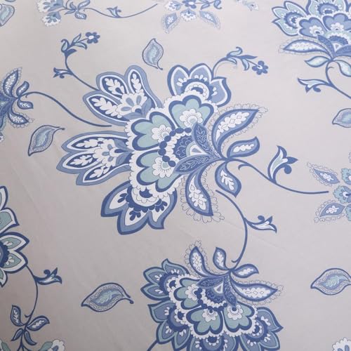Housse de couette facile à installer et drap-housse double USTIDE bleu - 6
