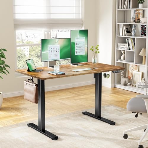 Image of Marsail 40x24 Electric Standing Desk - Adjustable Height Computer Desk with Memory Presets, Storage Bag & Cable Management for Home Office & Gaming Workstations