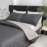 QUILTINA King Size Quilt Set Bicolor Bedspreads, Lightweight Soft Summer Microfiber Coverlets, Moder