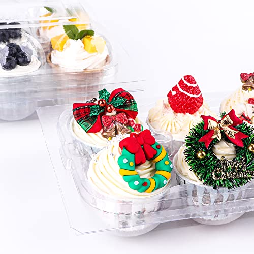 Aukus Cupcake Containers 6 Count, Cupcake Boxes 6 Count, Deep Dome, Stackable & Disposable (Pack Of 20 (6Count/20Pcs) #TOP1