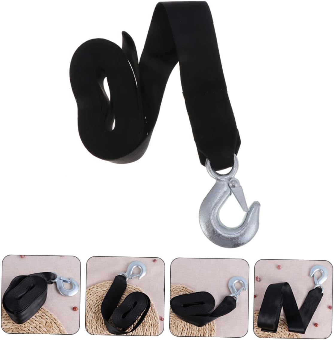 Alipis Winch Strap Hook Heavy Duty Trailer Tie Down Capacity and Resistant for Automotive Use