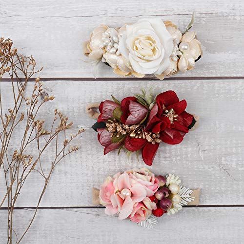 Oaoleer Baby Girl Floral Headbands Set - 3Pcs Flower Headbands Newborn Toddler Hair Accessories #TOP2