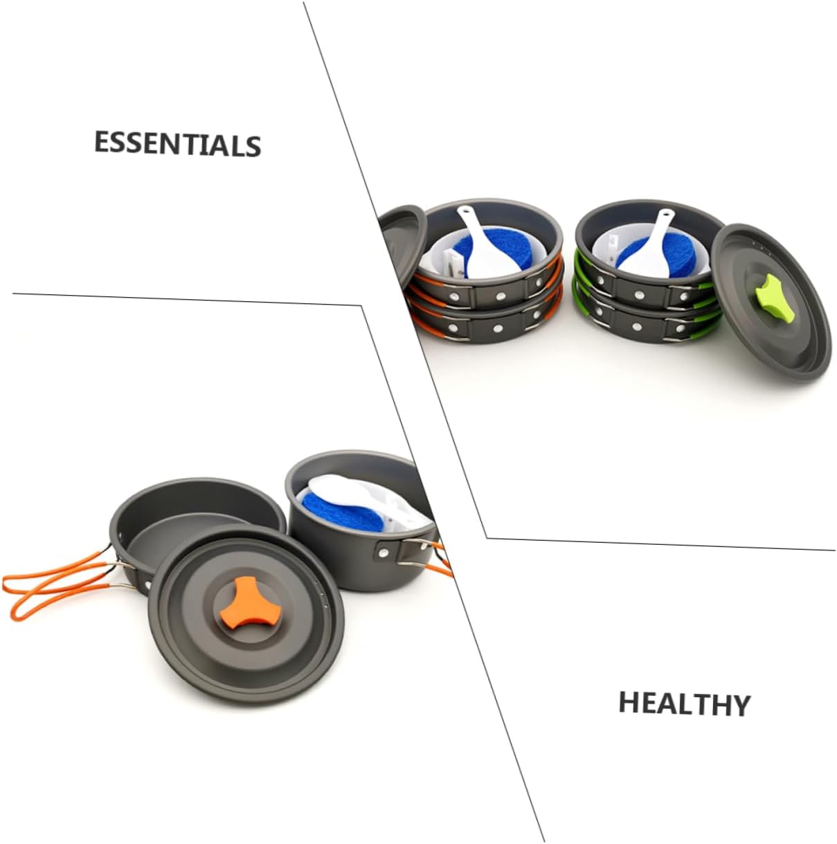 VICASKY Outdoor Cooking for People Lightweight Portable Camping Cookware with Non Stick Design for Deep Frying