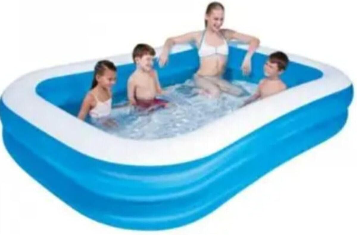 Bestway Inflatable Family Pool, Kiddie Swimming Pool, Outdoor Garden Pool, 400L