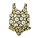 OBEEII Enfants Bébé Combinaison Flottante Maillot de Bain Une Pièce avec Flotteurs Ajustables Été Costume pour Natation Débutant Garçons Filles Fleur Jaune 18-24 Mois
