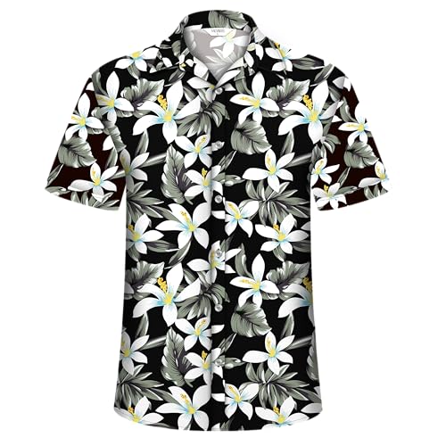 Image of Hawaiian Shirt for Men Tropical Shirts Summer Beach Button Down Short Sleeve Luau Aloha Floral Cruise Vacation Outfit 2026
