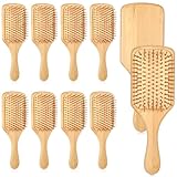 10 Pcs Bamboo Hair Brush Bulk, Hair Brushes Reduce Static Electricity Detangle Hairs Brushes for Women Wood Hairs Brushs Anti Tangle Paddle Brush for Women Men and Children