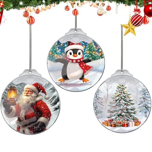 Bimkole Christmas Ornaments Crystal Hanging, Holiday Decoration Acrylic Ornament Art, Car Interiors Decors, Santa Claus Christmas Tree Ornament Hanging Craft Collectibles for Home Party Gift Penguin
