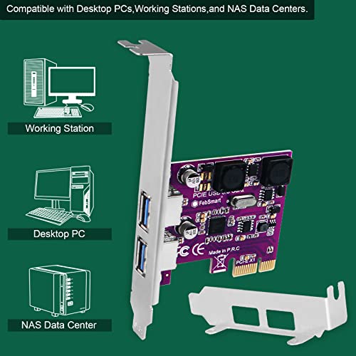 FebSmart 2X 5Gbps USB-C Ports PCI Express to USB 3.0 Expansion Card for Windows 11, 10, 8.x, 7, Vista, XP Desktop PCs, Built in Self-Powered Technology, No Need Additional Power Supply (FS-U302C-Pro) - Image 6