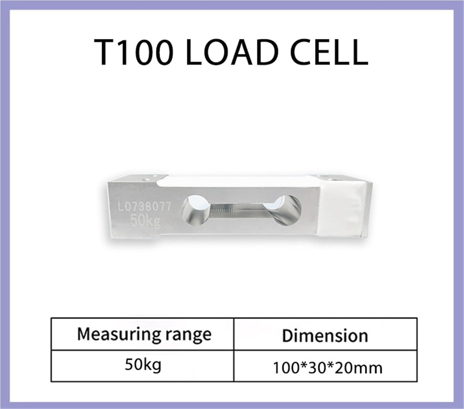 Single Point Load Cell Sensors T100 Parallel Beam Weighing Sensor Electronic Scale Pressure Balance Transduce Aluminum Alloy(50kg)