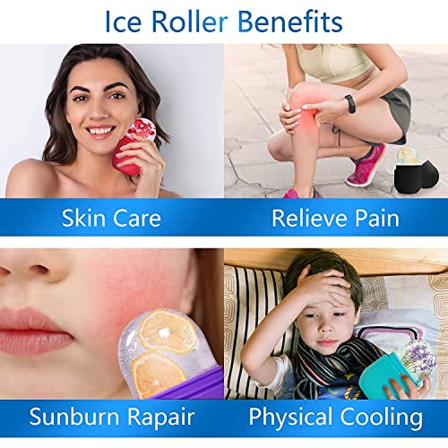 Image of Unisex Ice Roller For Face, Skin, Eye, Head, Upperlips, Massage For Women & Girls, Skin glowing facial massage leakproof roller (Pink color) Pack of 1, Durable Roller for dailyuse.