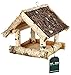 Produktbild KOTARBAU® Vogelhaus - Vogelfutterhaus - Vogelhäuschen aus Holz  25,5 x 25,5 x 23,5 cm  Futterhaus mit Dach  Spatzenhaus - Natürlich - Braun - Vogelhaus zum Aufhängen
