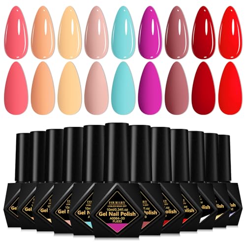 Set de esmalte de uñas gel nude 12 piezas 9 colores miniatura 7