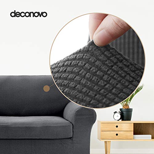 Deconovo Stretch Bankhoes, Fluweel Bankovertrekken voor Loveseat, Meubelhoes voor Woonkamer, Feest, 2 Zits, 145-175 cm… - Afbeelding 5