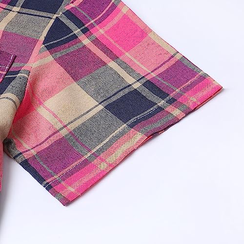 Ilover Plaid Casual Boys' Short Sleeve Woven Shirt Button Down Shirts 9-10 Years #TOP3