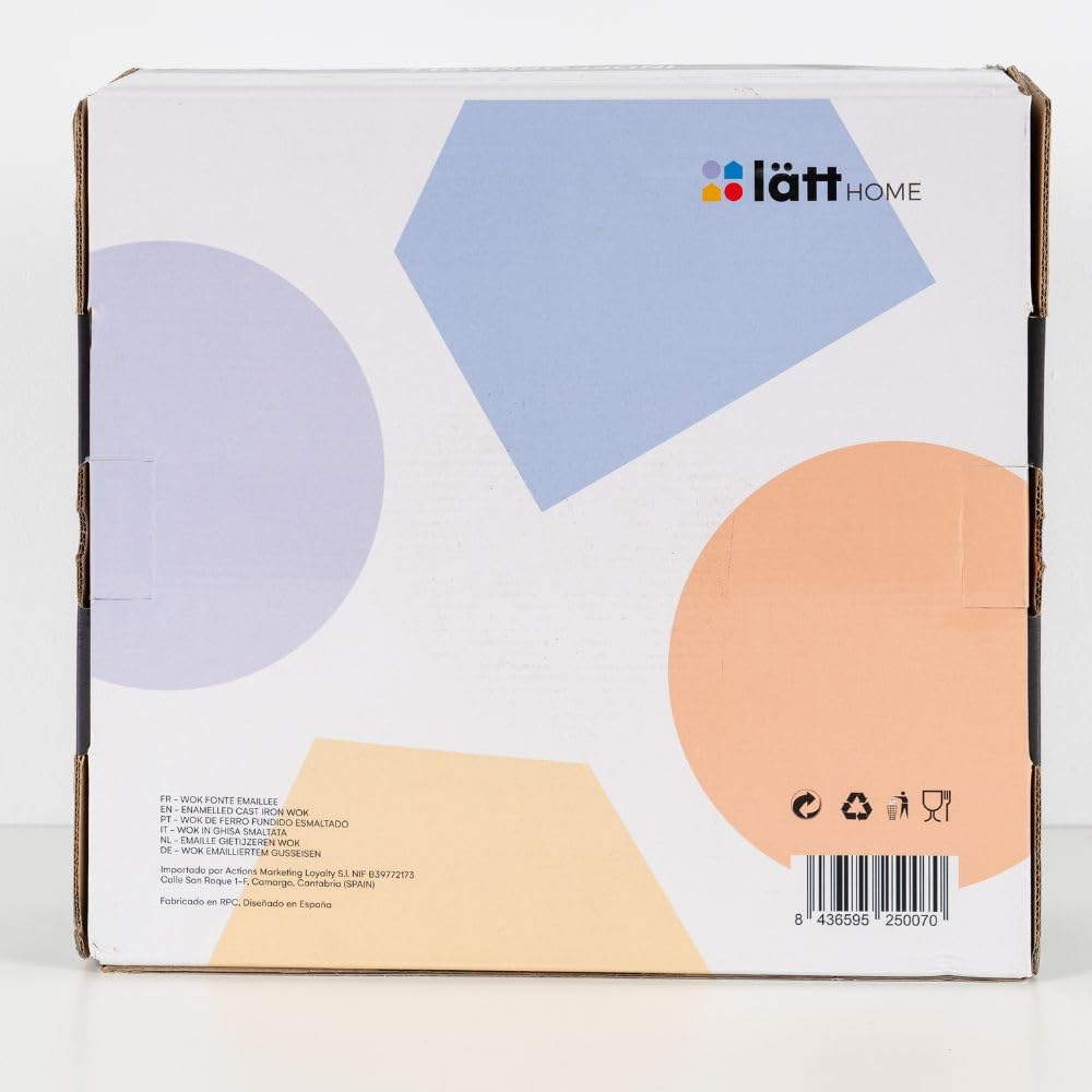 Wok Antiadherente in Ghisa Smaltato Nero 31 cm. Padella Wok Cucina Orientale. Idonea per Piani Cottura a Induzione Elettrico Gas e Forno