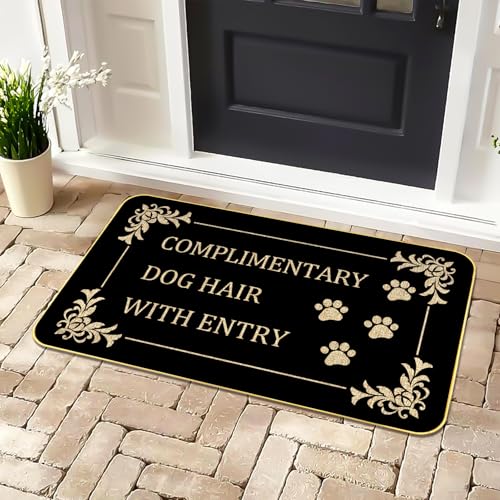 Funny Dog Hair Welcome Mat