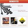 RLP HEI Universal Spark Plug Wire Set 8mm with Black Silicone Jacket and 90 Degree Boots Replaces MSD 5553