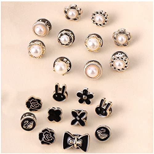 20 Pièces Bouton Broché Boutons de Broche de Chemise Broches Femmes Cover Up Broche Bouton Fleur Broche Bouton Fixation Convient à DIY Sacs, T-Shirt, Décoration De Chapeau Foulards Décoration (1#) Cover