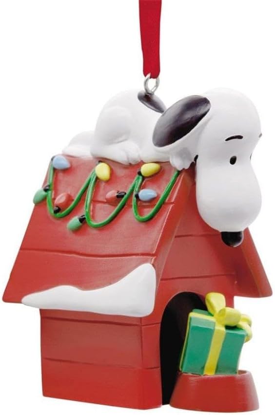 Collectable Peanuts Snoopy on Doghouse Ornament, Snoopy Decoration, Hanging Ornament, Gifts for Christmas, Peanuts Comics