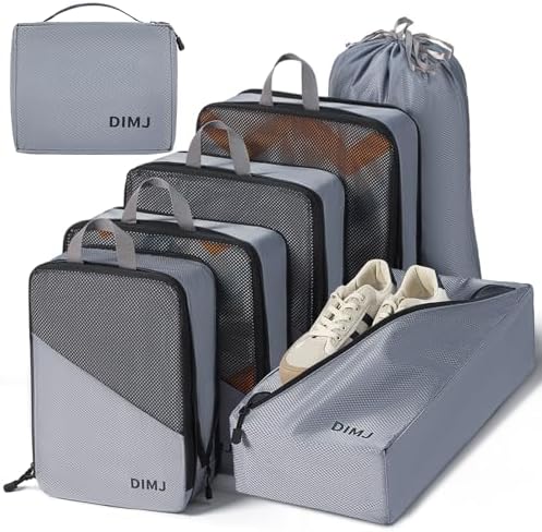 EPICKA Set Ultra-Lightweight Compression Packing Cubes Water Resistant  Durable Travel Organizers With Toiletries Bag, Expandable Travel