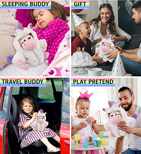 Dollibu Cow Unicorn Plush Stuffed Animal Toy - Super Soft Cowcorn Dress Up With Removable Plush Unicorn Outfit, Cute Fantasy Wildlife Gift With Name Personalization - 6 Inches #TOP3