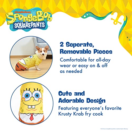 Spongebob Squarepants For Pets Halloween Tee & Shorts For Dogs - Fun And Cute Halloween Costumes For Dogs - Officially Licensed Products, Spongebob Dog Outfit, Yellow, X-Small (Ff23193) #TOP3