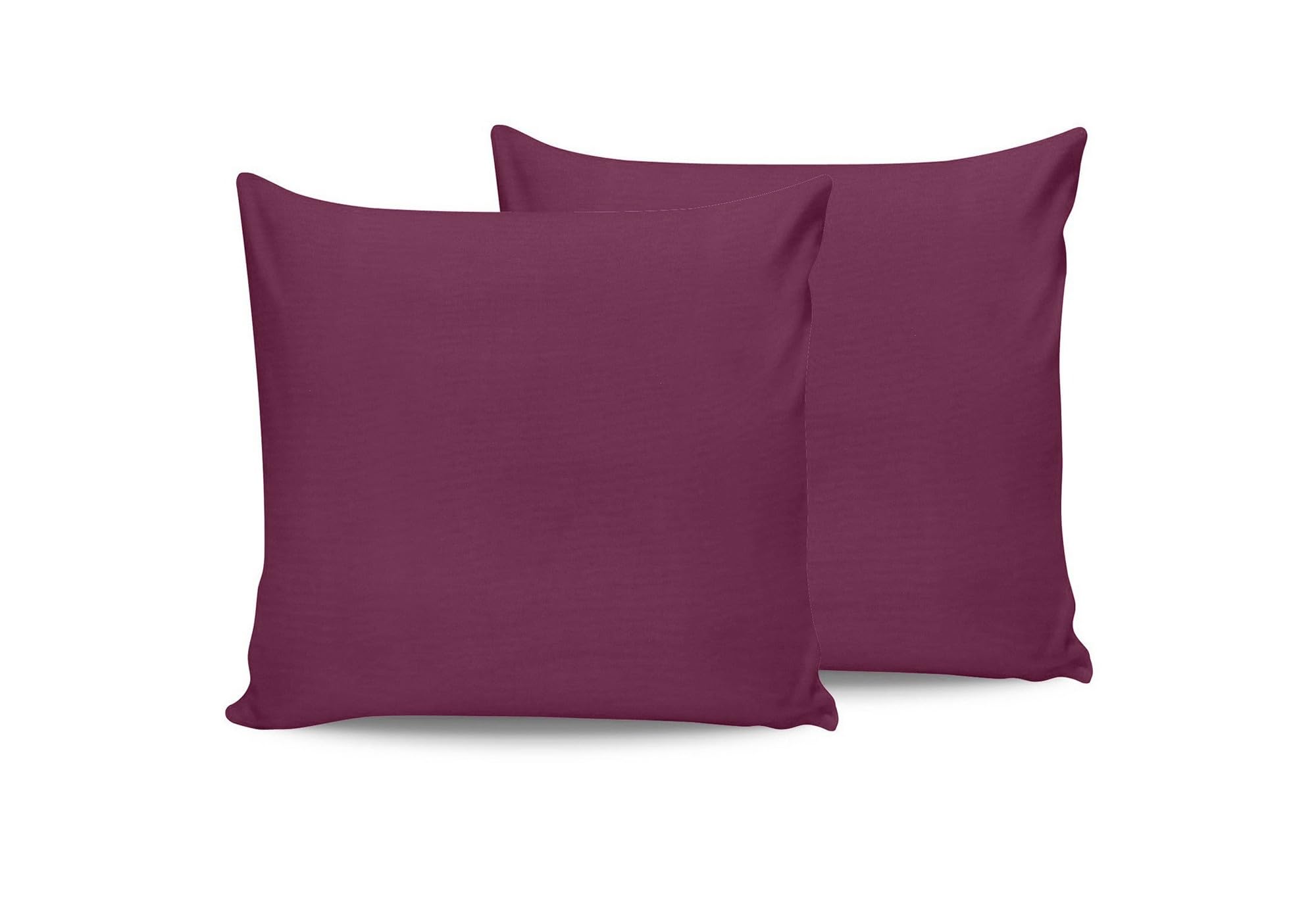 Taies d'oreiller 80x80 cm en coton renforcé violet pour un linge de lit durable