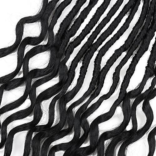 30 Inch Faux Locs Crochet Braids Hair 6 Packs Soft Locs Crochet Hair Goddess Locs Crochet Hair Curly Wavy Soft Locs Braiding Hair For Women (30 Inch, 1B) #TOP3