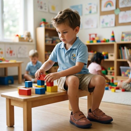 WateLves Toddler Little Kids Wide Shoes Girls Boys Barefoot Sneakers Zero Drop Walking Lightweight Non-Slip Shoes (Brown, 28) — view 2