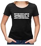 t3 heckscheibe grün S-XXL Bevor isch misch uffreesch Fun T-Shirt, XL, Ladies schwarz