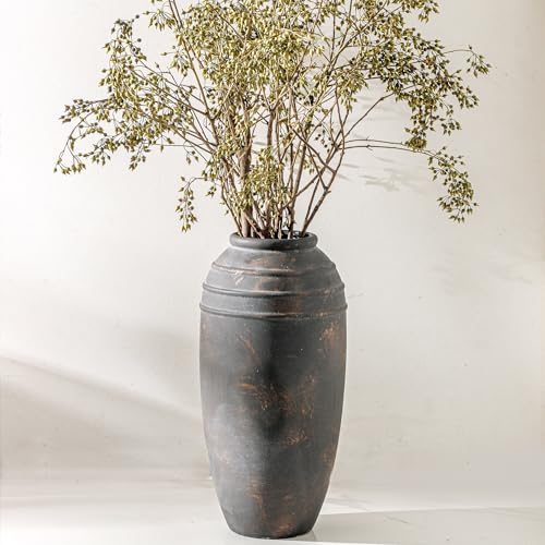 Lyeec Large Ceramic Rustic Vase - 12.87 inch Tall Decorative