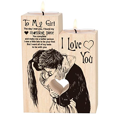 Candlestick Candle Birthday Valentines Decoration Wooden Anniversary - birthday gifts for her,Couple candlestick holder girlfriend anniversary birthday gift丨romantic gifts for her(couples gifts )(F)