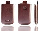 Suncase Étui de protection ultra fin en cuir pour Samsung GT B3410 avec languette d'extraction Marron