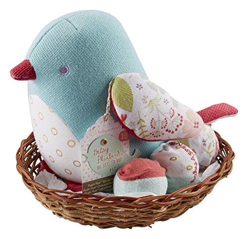 Baby Aspen Bitsy Bluebird Plush Plus Bird with Socks for Baby to Wear
