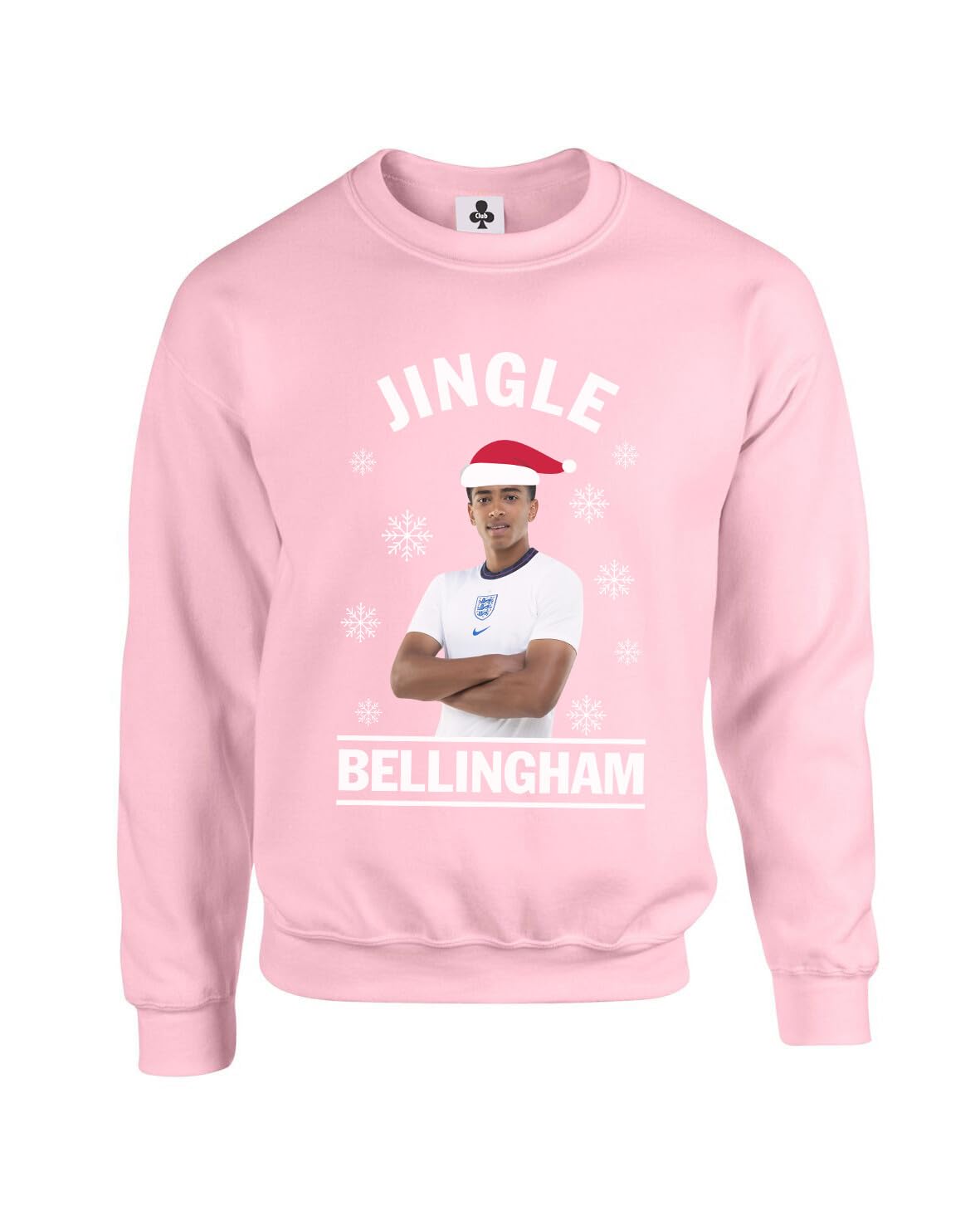 Taylor Brown Jingle Bellingham, xmas festive christmas meme, footy football Unisex Funny Adults Sweatshirt Jumper Baby Pink