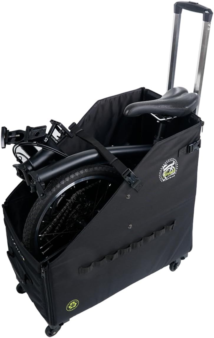 Portable Bike Travel Case with Wheels & Adjustable Trolley – Versatile Folding Bike Storage Solution & Cargo Organizer for Cycling, Car Trunk To Save Space And Avoid Damage, Suitable for 16" Bicycle