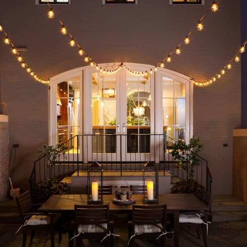 Mlambert 48FT Solar Powered String Lights, Outdoor Waterproof Patio Light with 15+1 Shatterproof LED G40 Bulbs, String Light for Backyard Balcony-Black by Mlambert - Image 9