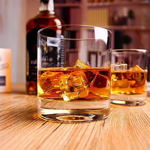 Deecoo 4 Pack Whiskey Glasses 10 Oz Scotch Glasses Old Fashioned Whiskey Glasses/Style Glassware For Bourbon/Rum Glasses/Tumbler Whiskey Glasses, Clear #TOP3