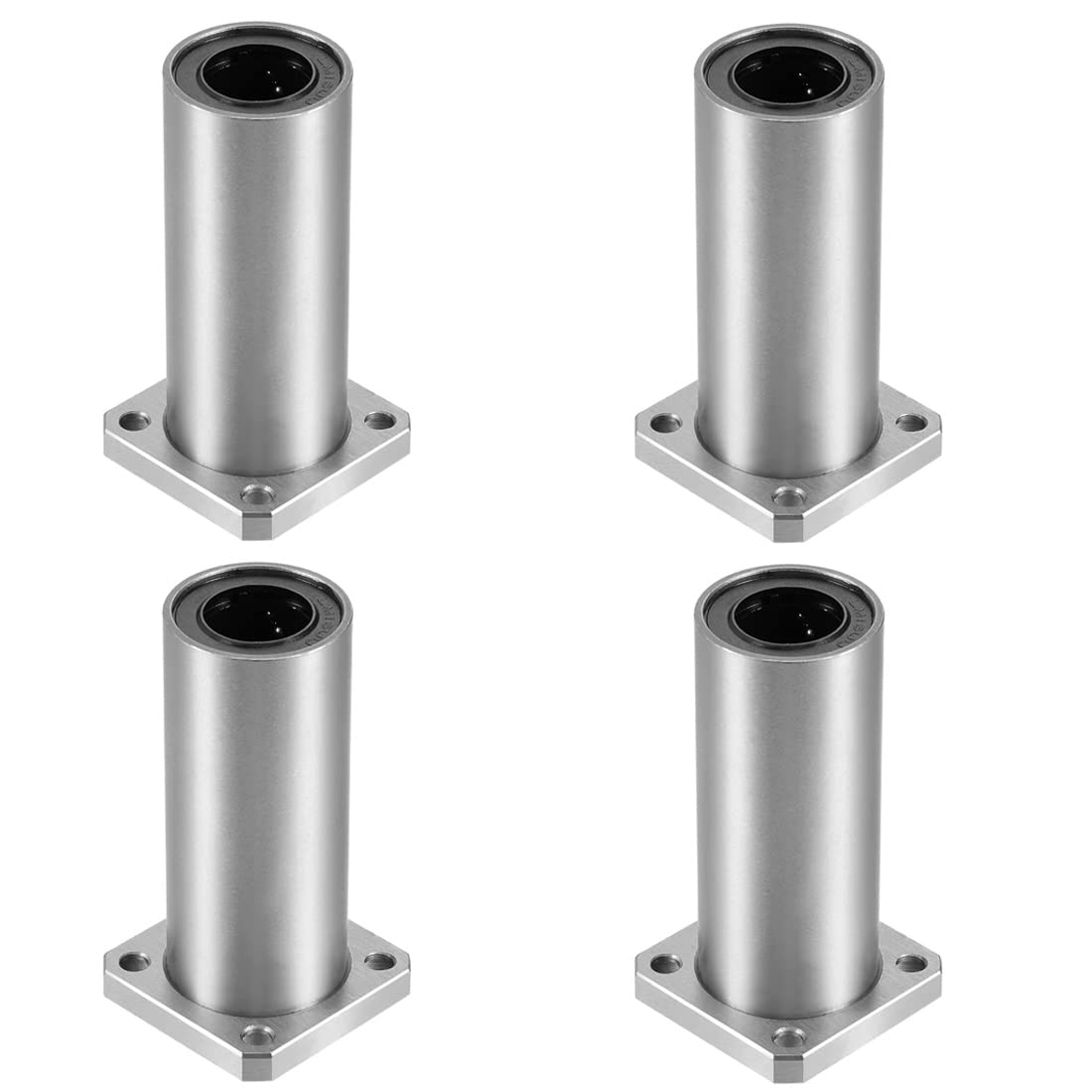 Linear Ball Bearings, LMK20LUU 20mm Square Flange Linear Motion Bushing Double Side Rubber Sealed for 20mm Linear Shaft CNC Machine 3D Printer 4 Pack