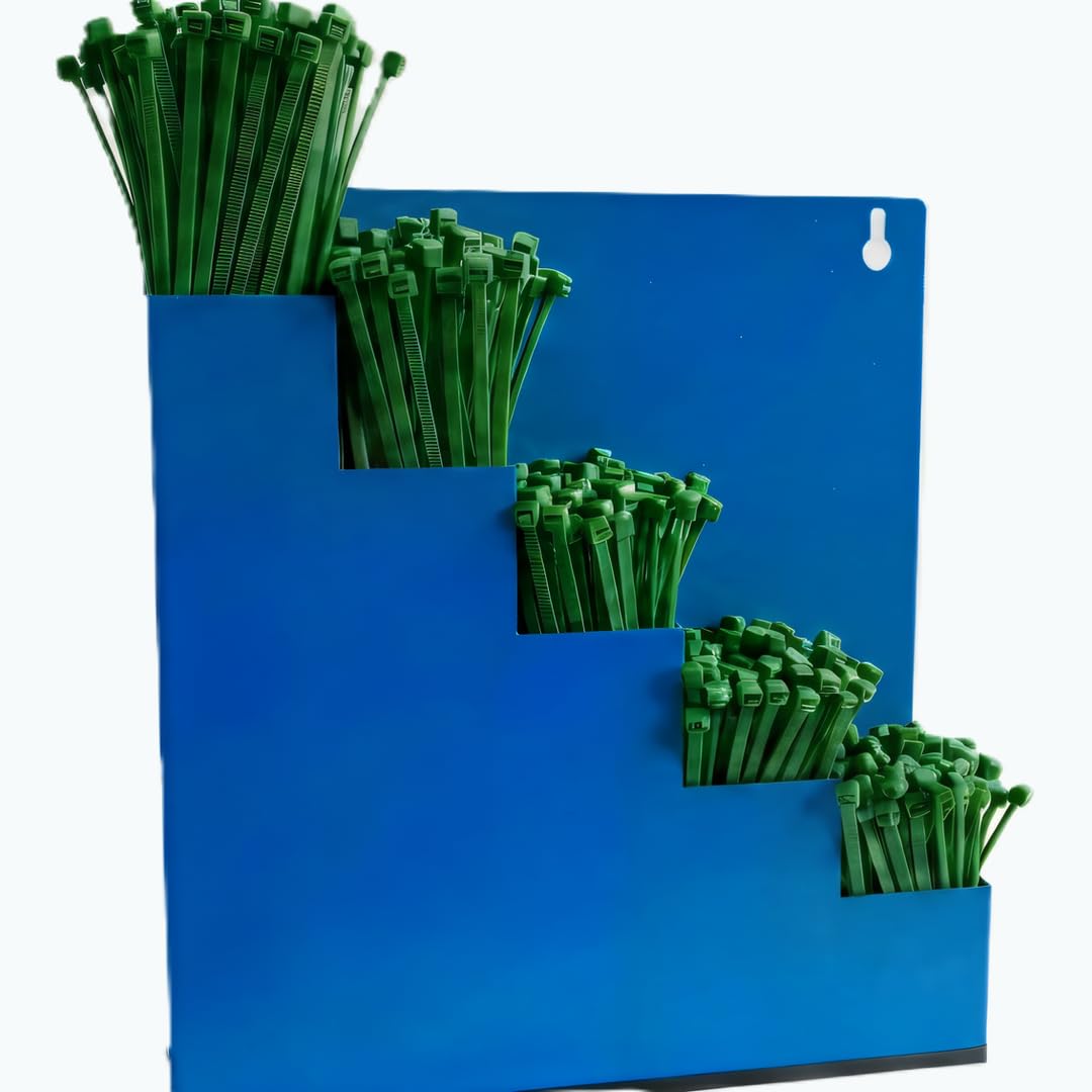 Set di fascette da parete con 5 x 100 pezzi, in diversi colori (verde)