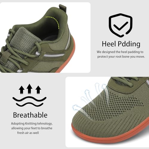 Image of Men's Barefoot Wide Toe Box Shoes Zero Drop Sole Walking Tennis Shoes Comfortable Non Slip Minimalist Shoes Gym Cross Trainer Workout Trail Running Sneakers