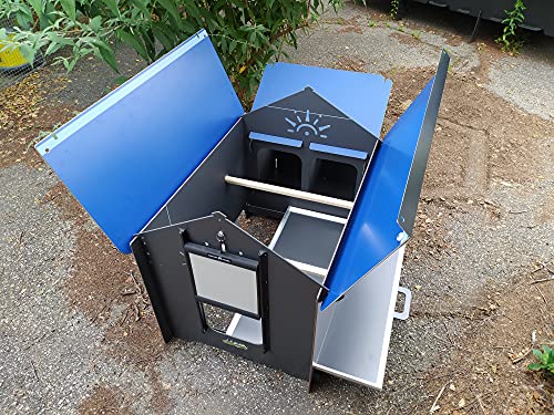 POLLAIO PER 6 GALLINE OVAIOLE IN LAMINATO HPL ANTIACAROROSSO MODELLO POLLY CLASSIC GREY TAGLIA L CON CASSETTO REMOVIBILE 2 POSATOI 2 NIDI - immagine 6