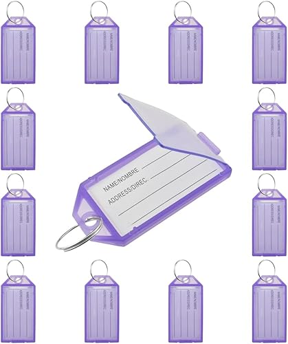 Hahiyo Etiquetas de plástico para llaves, tarjeta de información, ayuda de repuesto organizada para identificar buena claridad, fácil de abrir,
