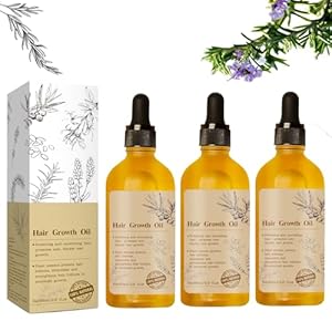 3PCS Veganic Natural Hair Growth Oil for Dry, Damaged and Thin Hair