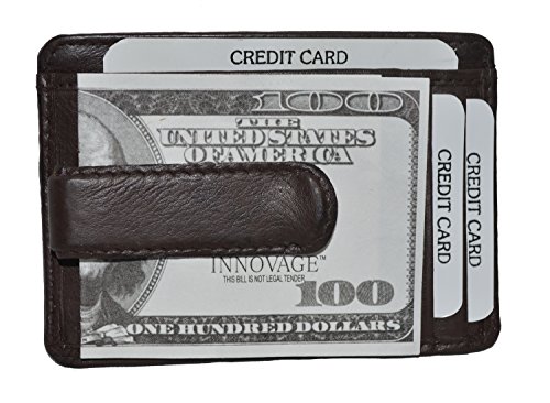 Money Clip Brown Wallet with Outside Id